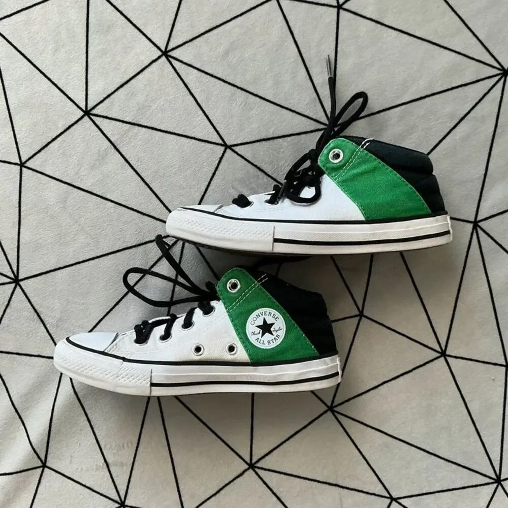 Converse Chuck Taylor All Star Mid Green Black White Kids 13